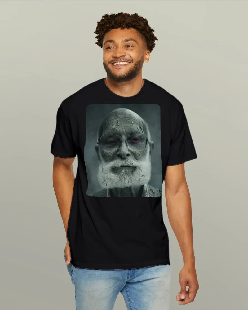 Zombify Me Custom Zombie Portrait Tee: a customer-style zombie portrait printed on the chest of a black Bella+Canvas 3001 tee